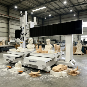 GC1012-5AD 5 Axis Double Workpiece/ Double process/ double milling process CNC Router Machine For Wood Foam EPS Polystyrene