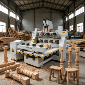 GC1225-4R Multi Head CNC Router For Stair Railing Wooden legs making